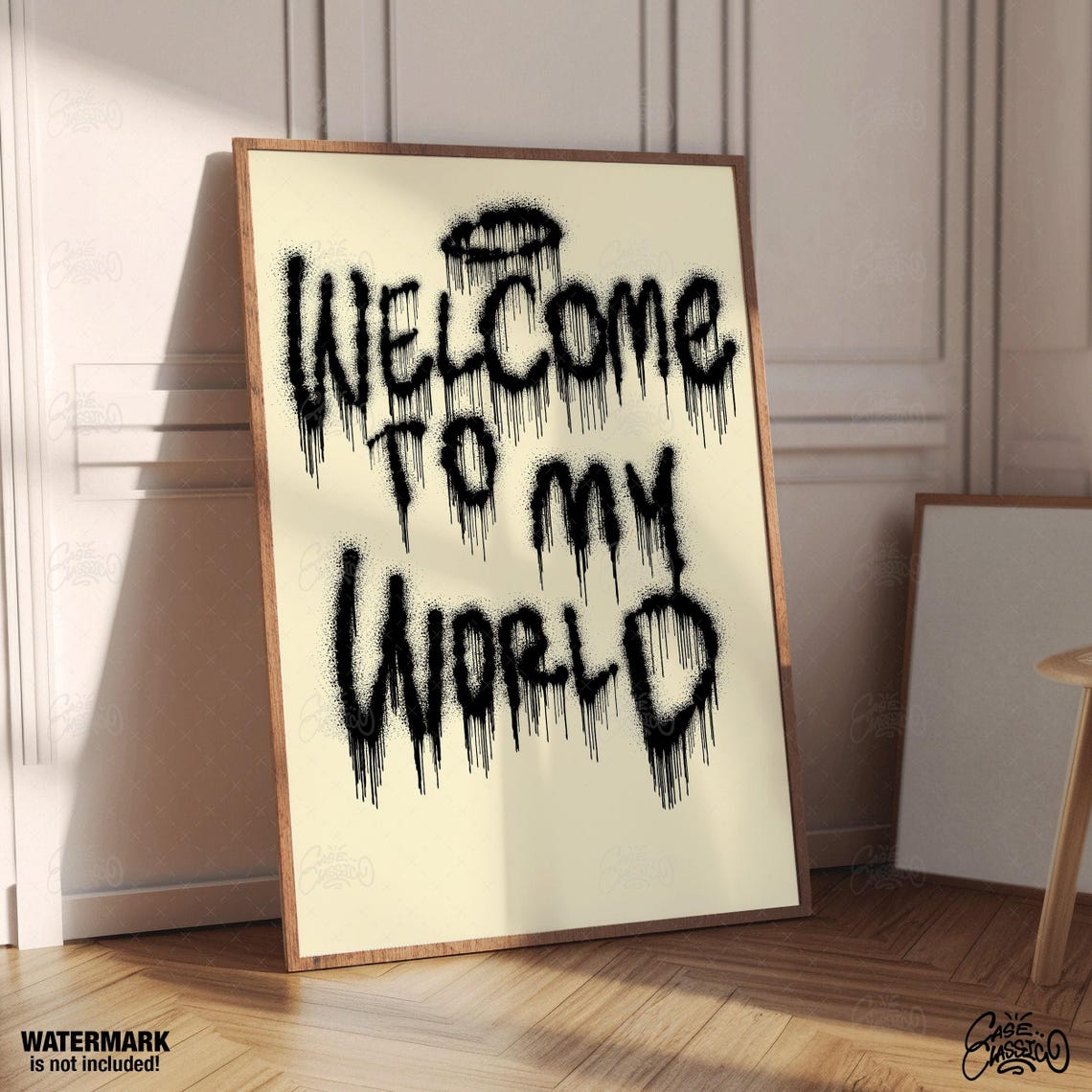 Welcome To My World Dripping Spray Paint Letter Typography Poster - Image 3