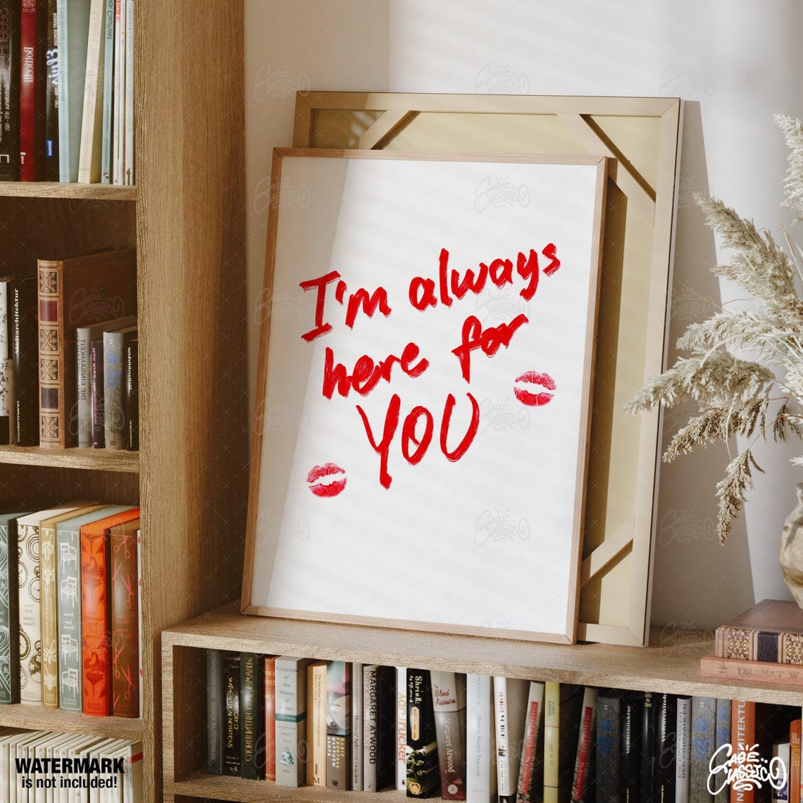 Im Always Here For You Lipstick Print Quote Print Girly Wall Art Indie Room Decor Teen Girl Wall Art Love Print Minimalist Wall Art