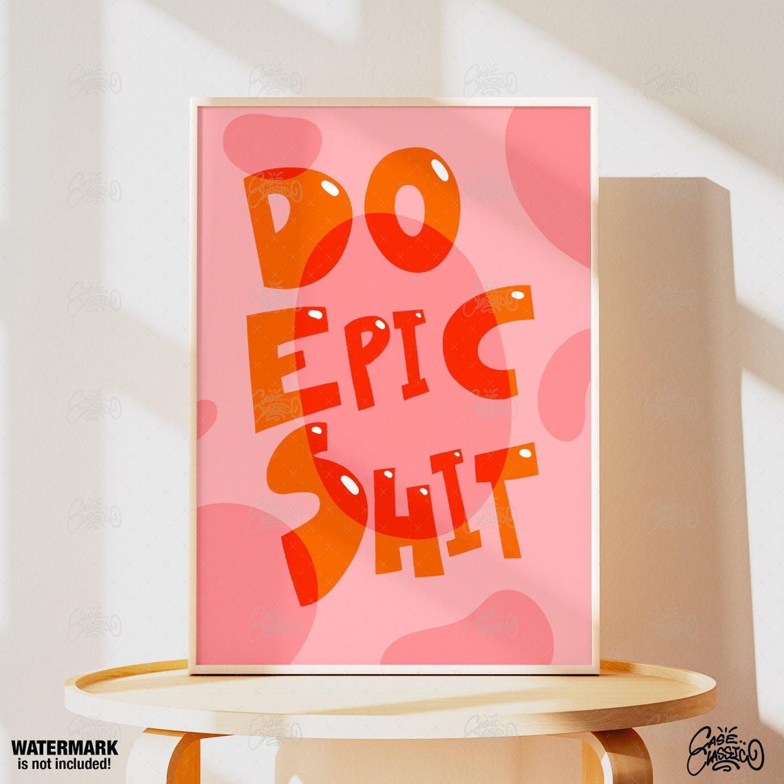 Do Epic Shit Orange Bold Typography Funny Quote Poster For Walls - Image 4