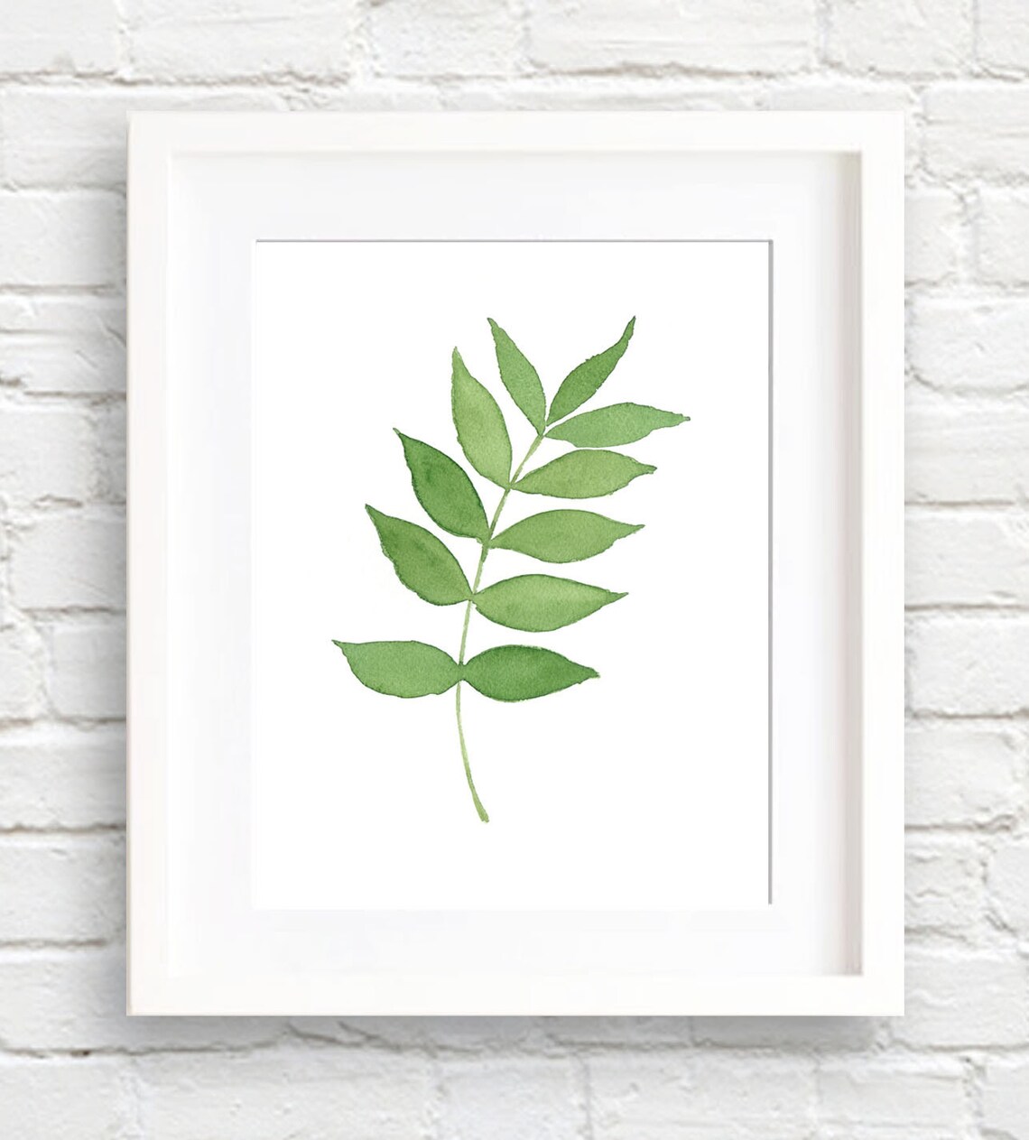 Ash Leaf Watercolor Art Print, Botanical Wall Decor