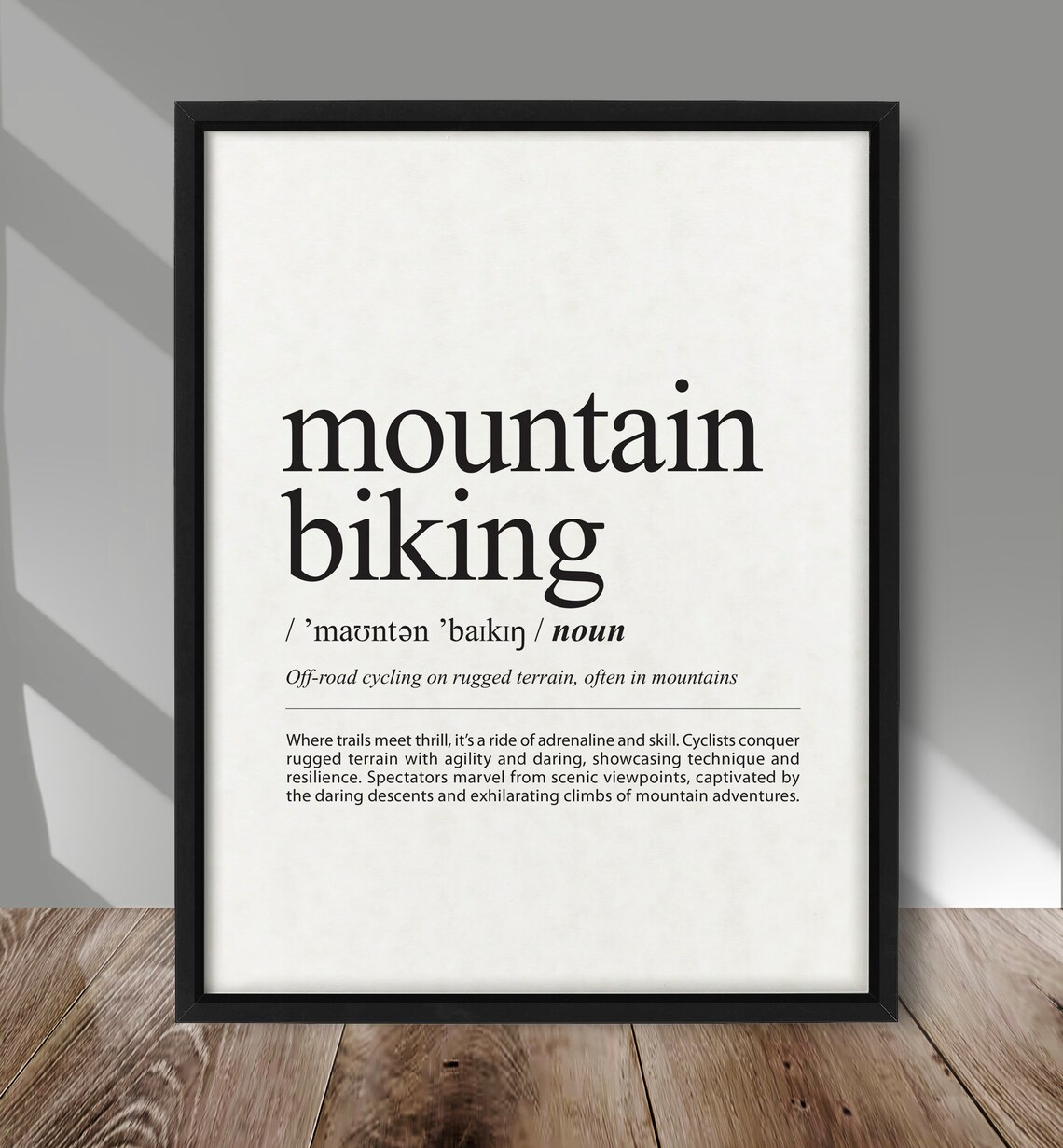 Mountain Biking Definition Poster, Room Decor