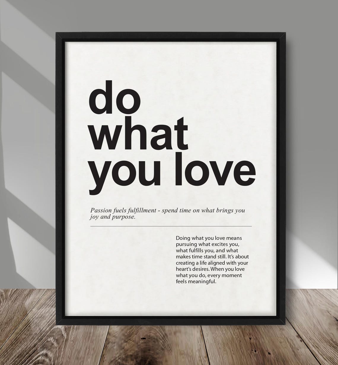 Do What You Love Minimalist Typography Quote Poster Bold Black White