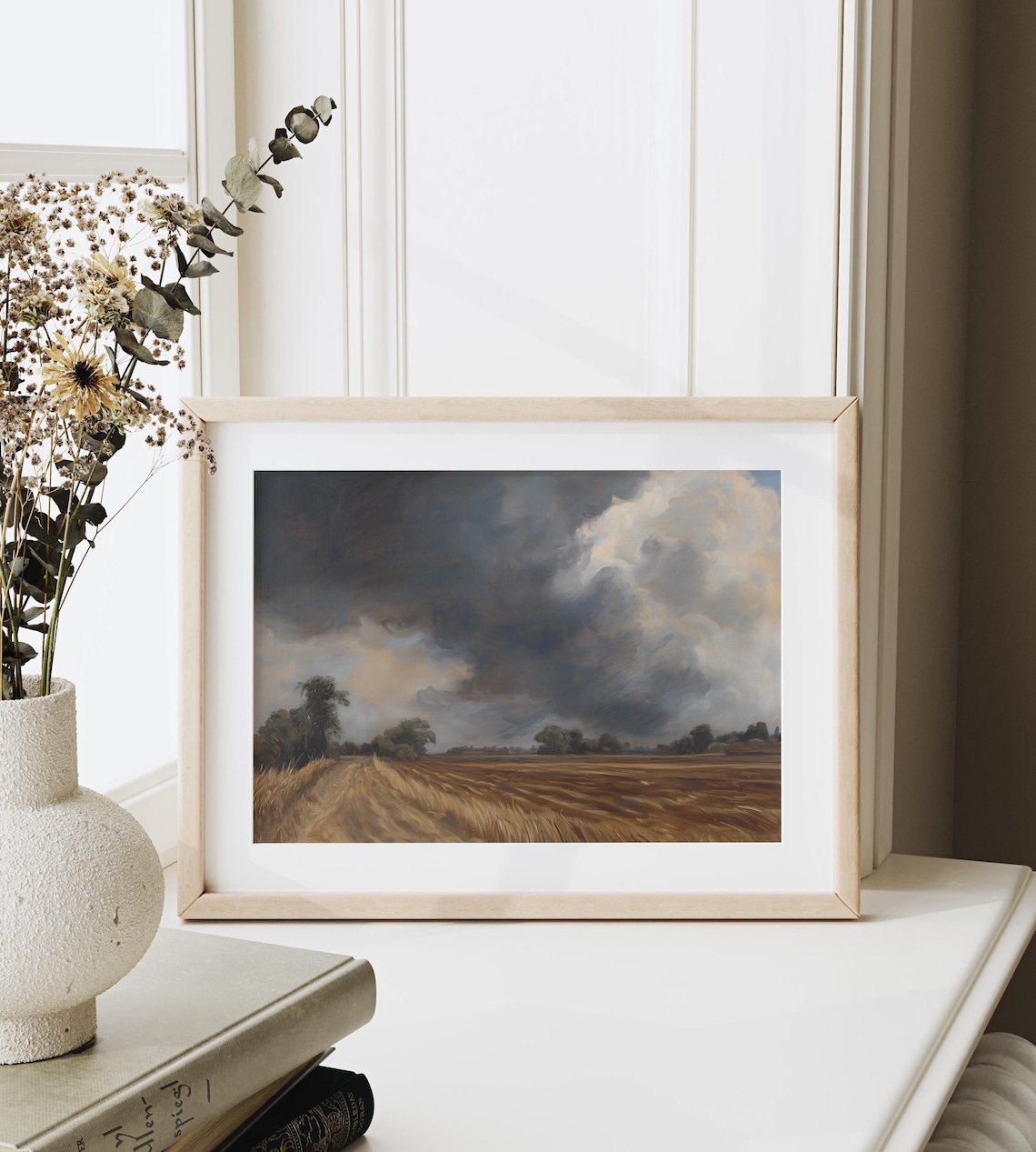 Thunderstorm Gathering Over Golden Harvest Wheat Field Moody Sky Print - Image 3