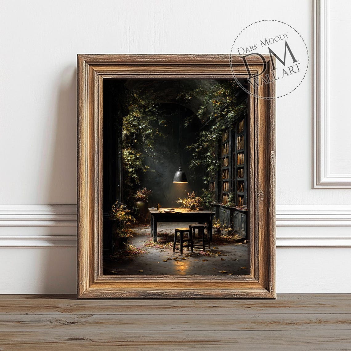 Dark Library Wall Art Gothic Academia Interior Print