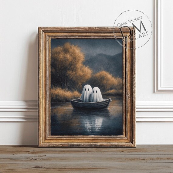 Boat Wall Art Spooky Halloween Autumn Print