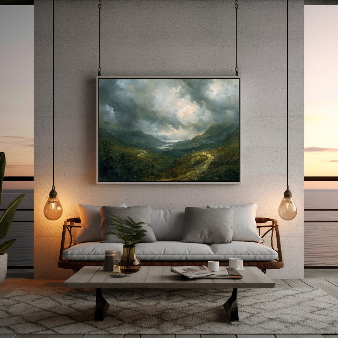 Moody Irish Landscape Art Print, Rustic - Image 2