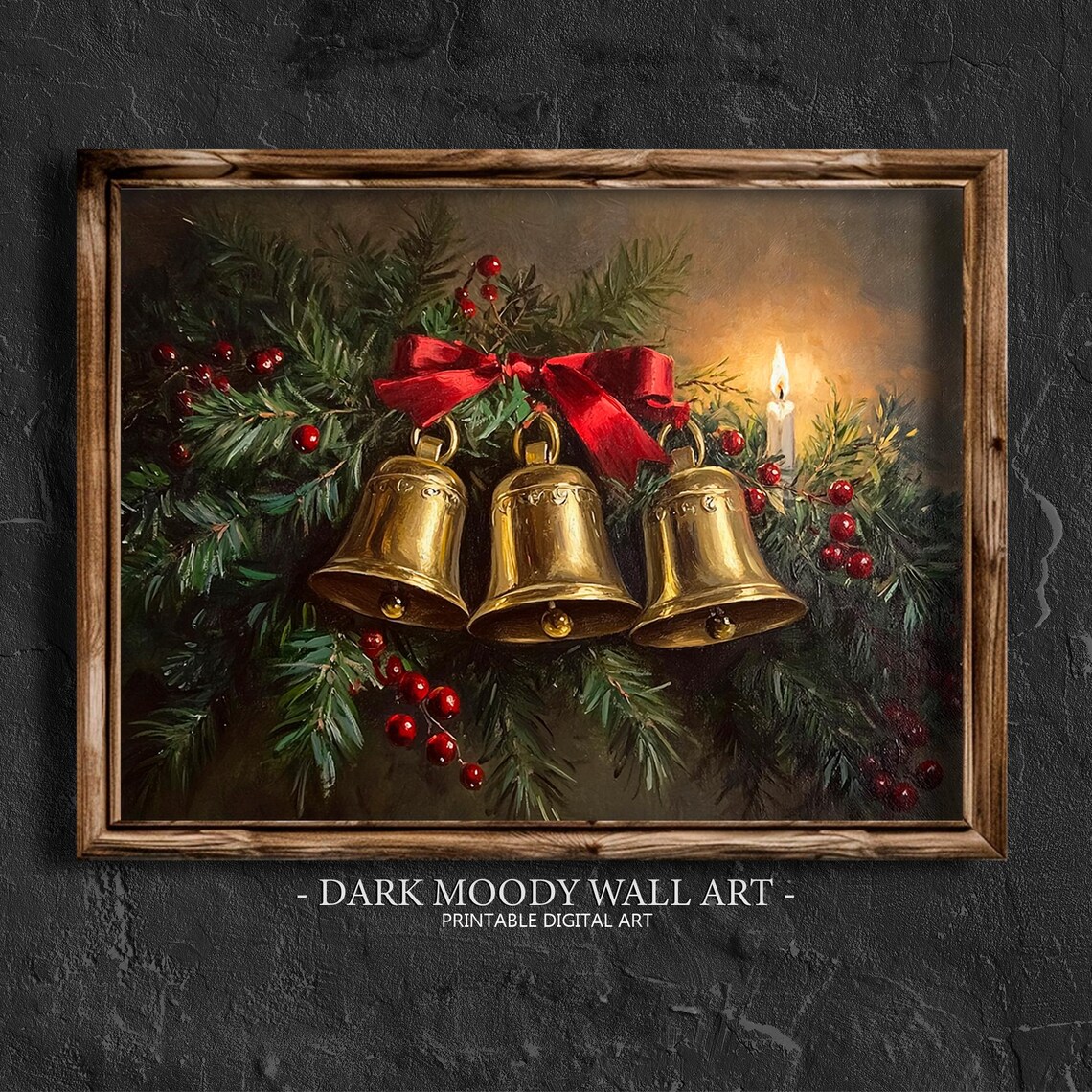 Christmas Jingle Bells Holiday Home Decor Art Print