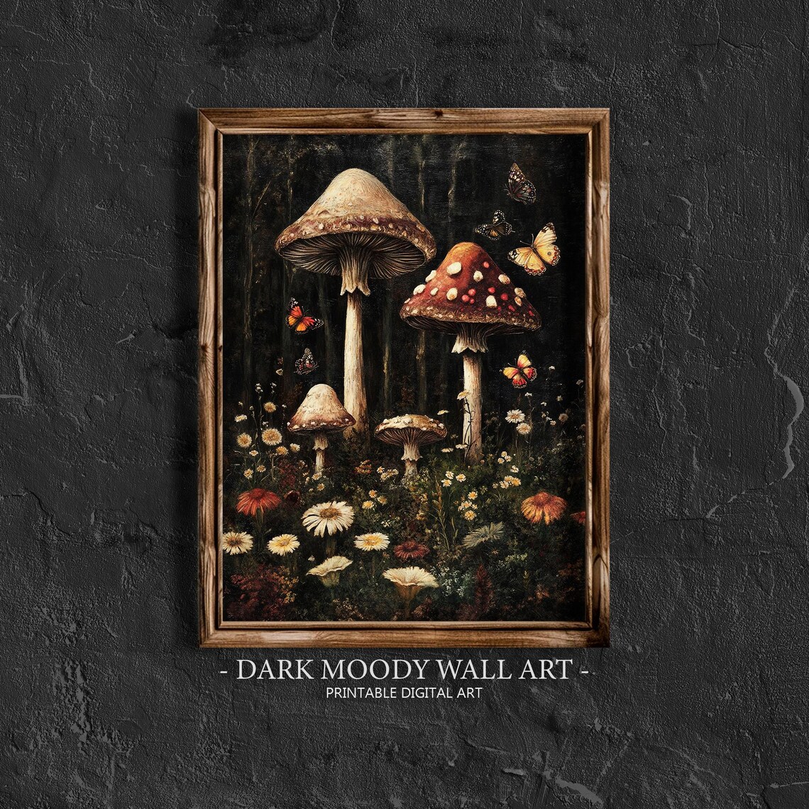 Mushroom Art Print, Dark Cottagecore Decor