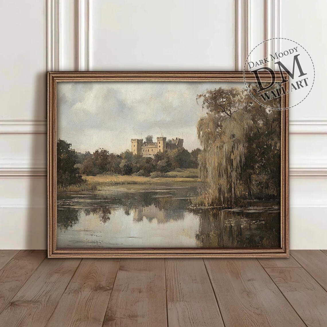 English Castle Gothic Medieval Landscape, Art Print