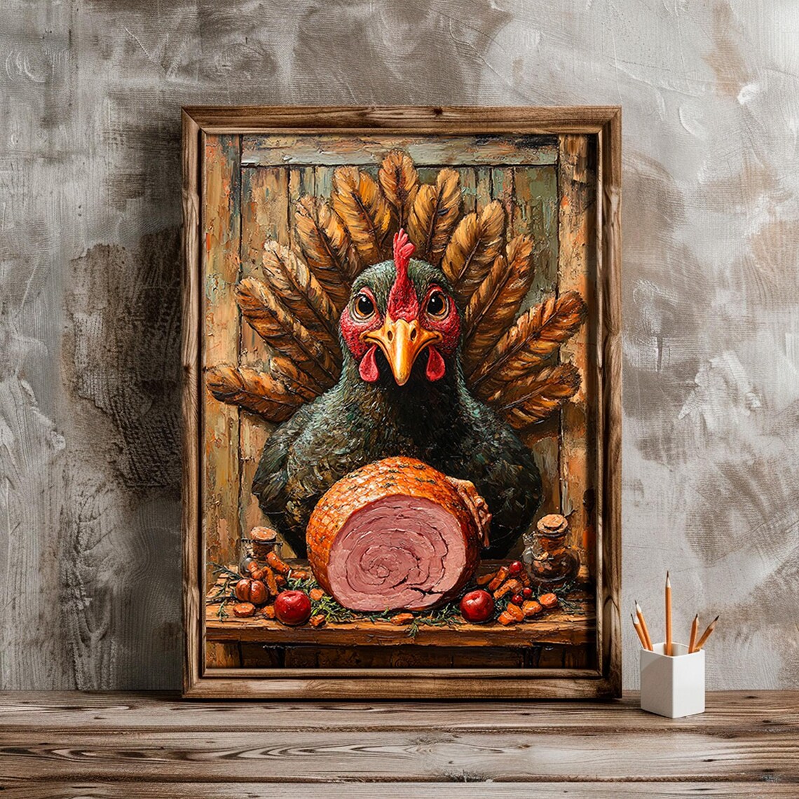 Funny Turkey Print, Thanksgiving Kitchen Art - Image 2