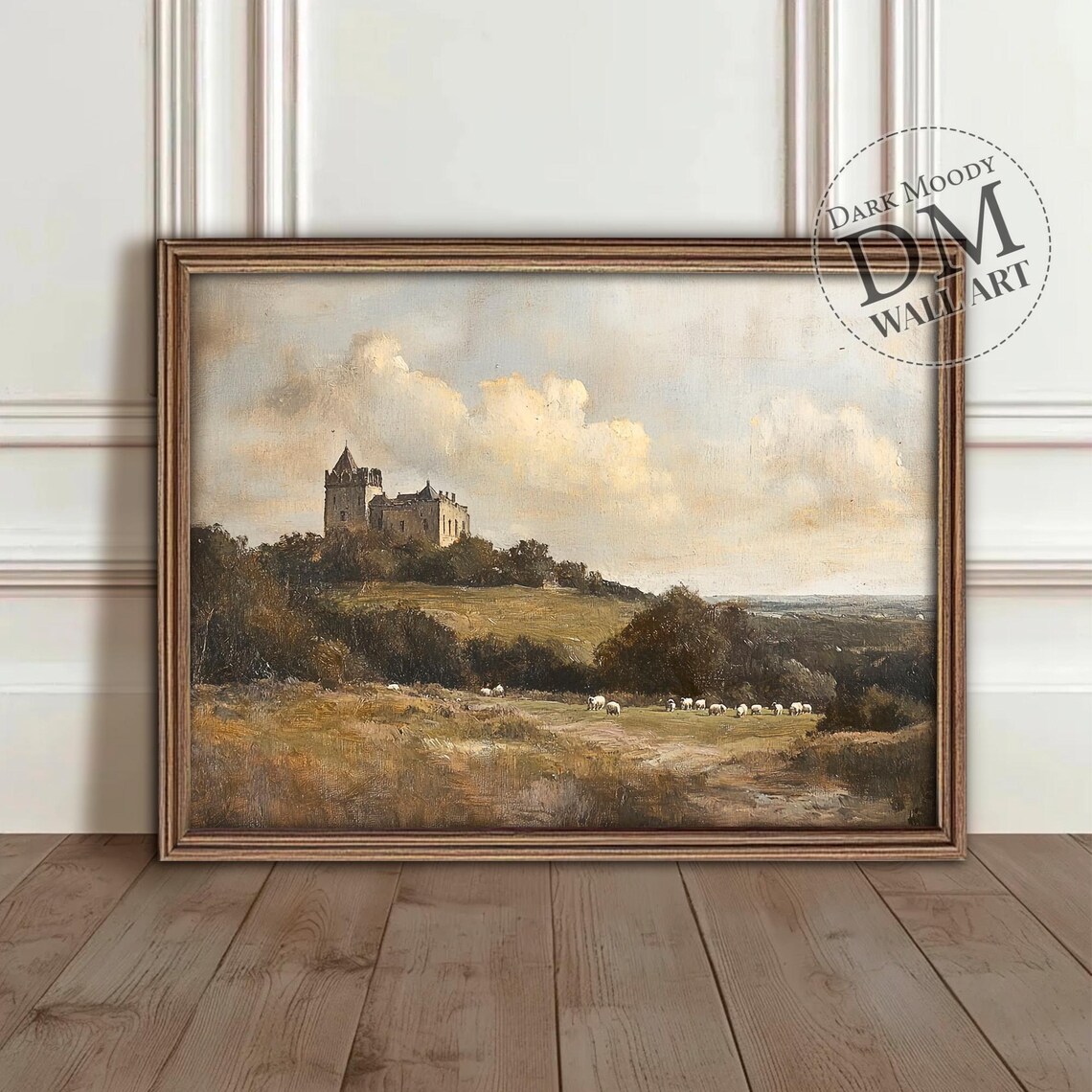Scottish Castle Landscape Art Print, Rustic Countryside