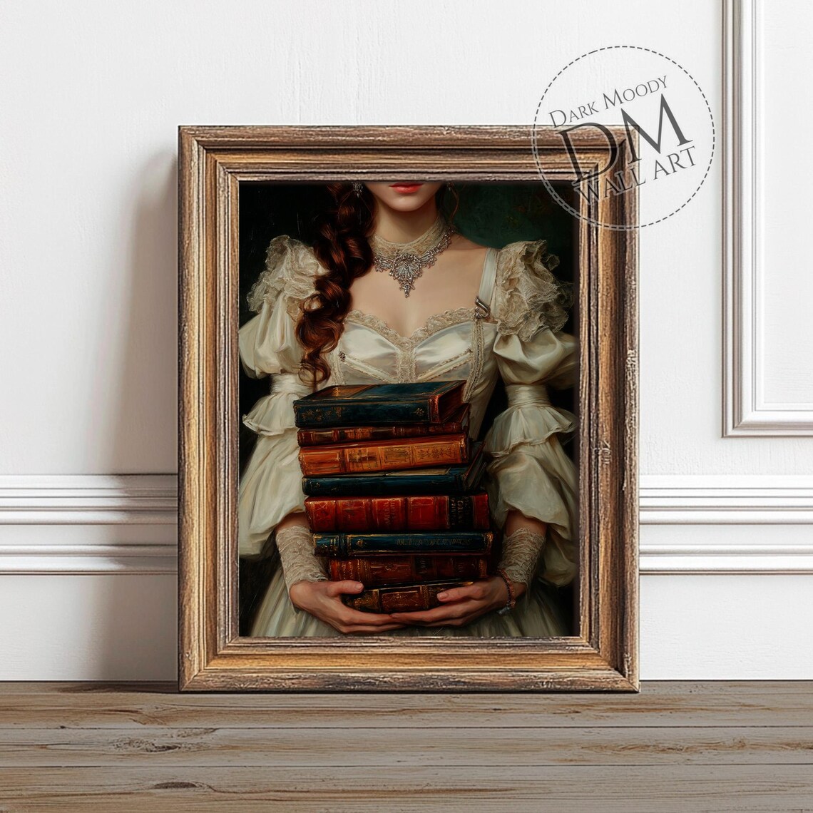 Coquette Girl Victorian Books Dark Academia Art Print