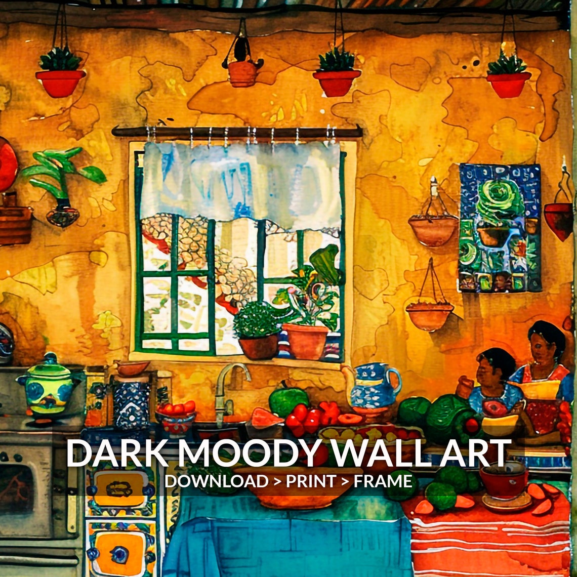 Traditional Mexican Kitchen Vibrant Folk Art Painting Colorful Poster - Image 2