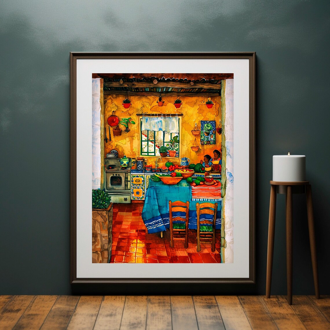 Traditional Mexican Kitchen Vibrant Folk Art Painting Colorful Poster - Image 4