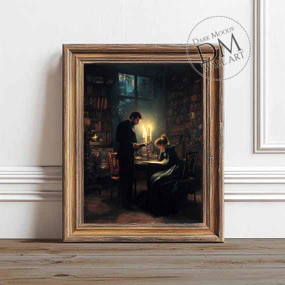 Victorian Library Gothic Dark Academia Poster