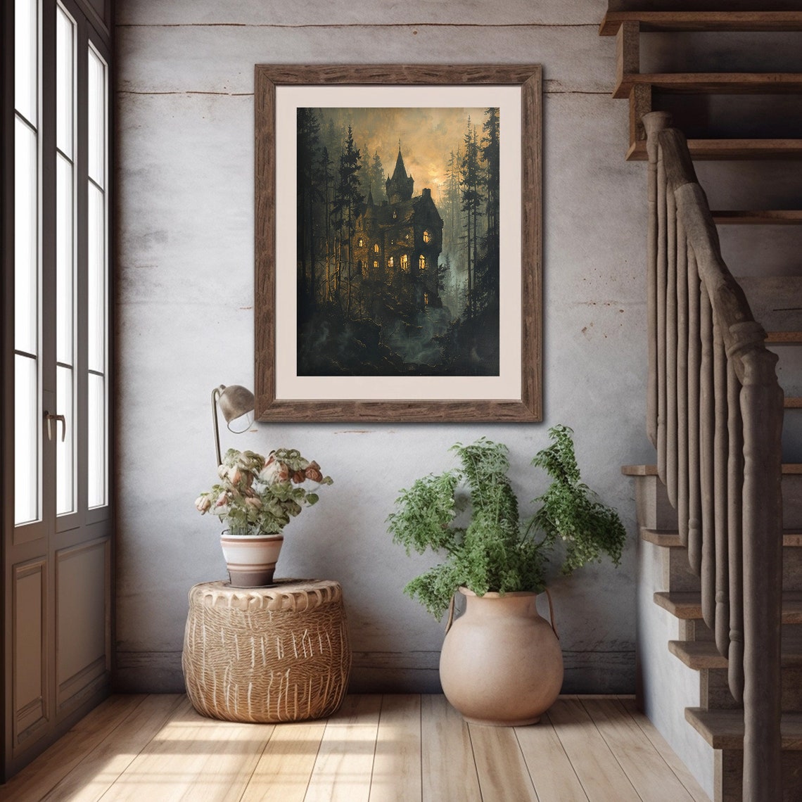 Gothic Castle Painting Dark Moody Halloween Print Victorian Medieval Castle Art - Image 4