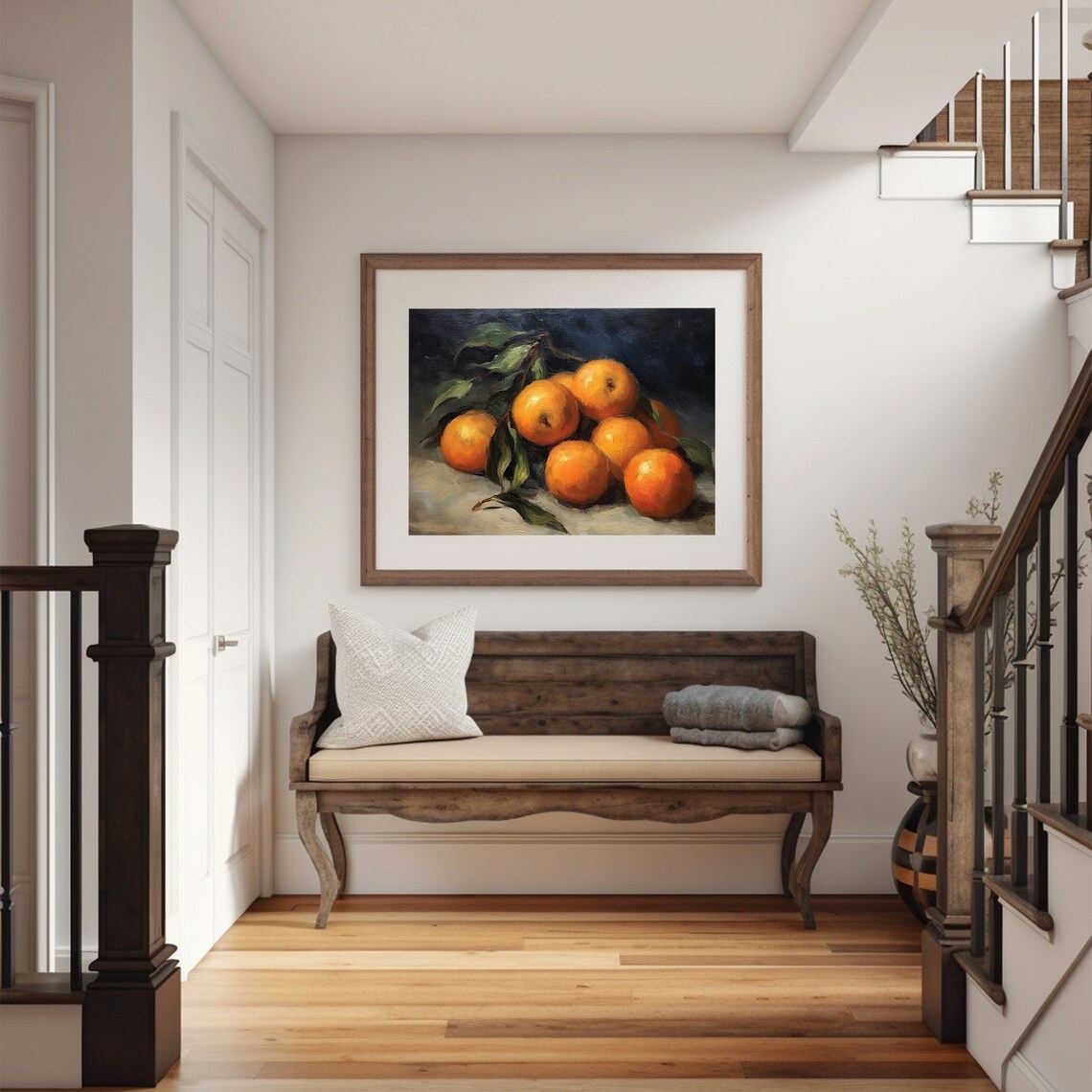 Moody Orange Clementines Vintage Kitchen Still Life Art Print - Image 5