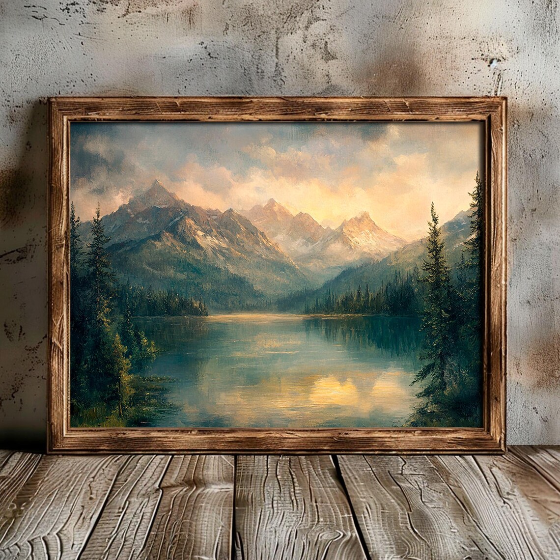 Irish Mountains Landscape, Rustic Moody Art Print - Image 2