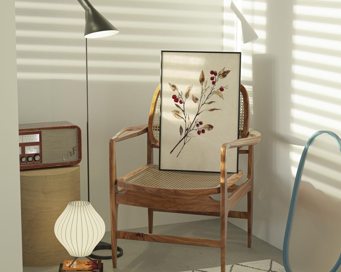 Holy Branch Painting, Vintage Botanical Decor - Image 2