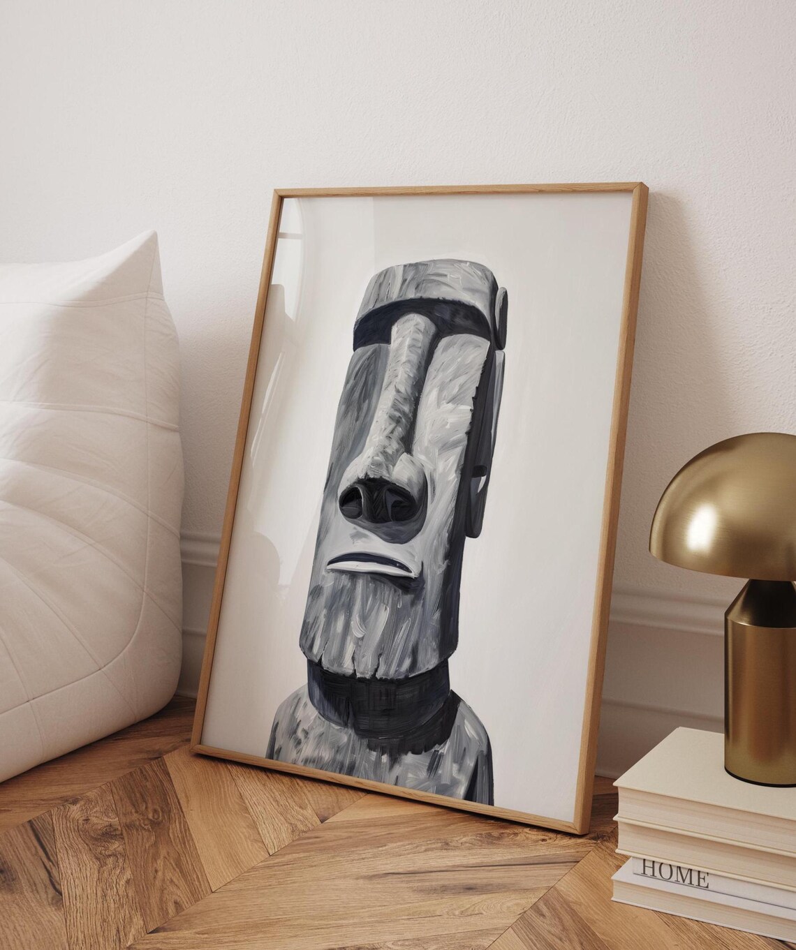 Easter Island Statue Boho Japandi Art Print