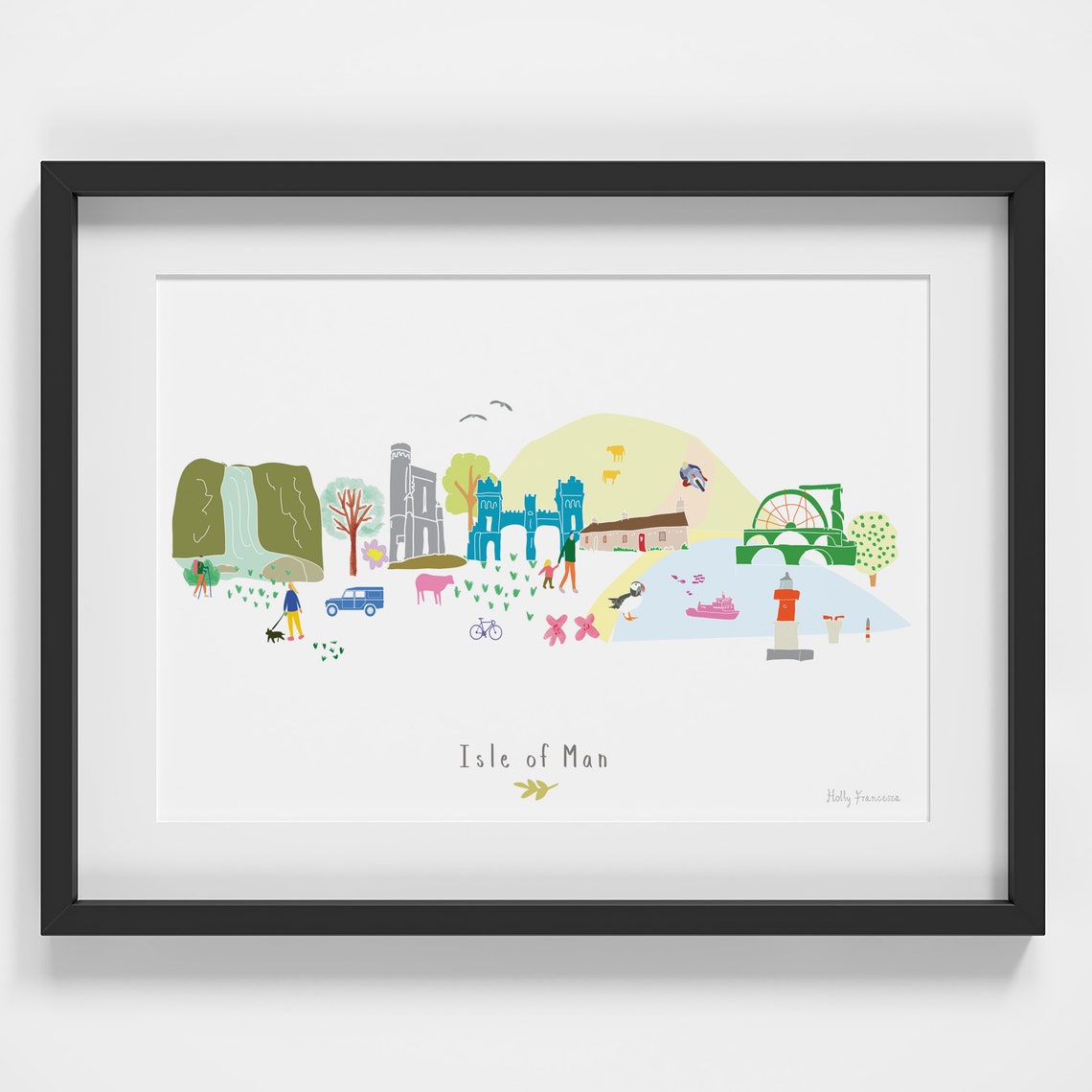 Isle Of Man Skyline Cityscape Landmarks Art Print