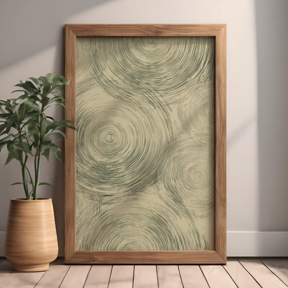 Japandi Tree Rings, Minimalist Art Print