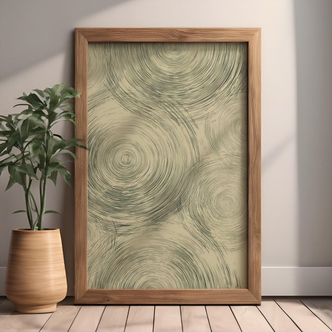 Japandi Tree Rings, Minimalist Art Print