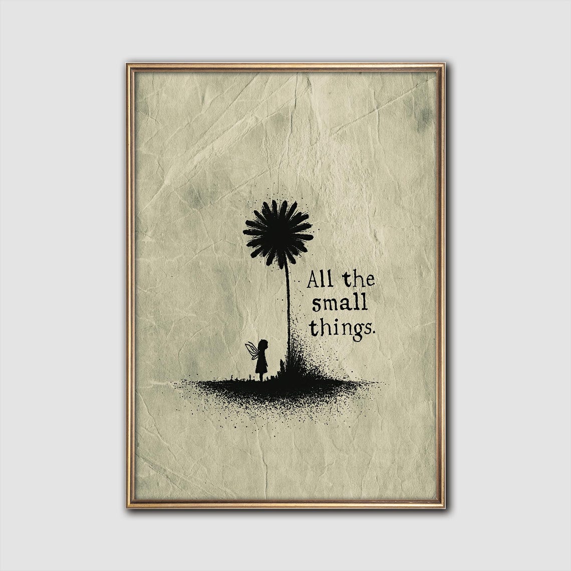 Small Things Fairy And Flower Moody Whimsical Wall Art