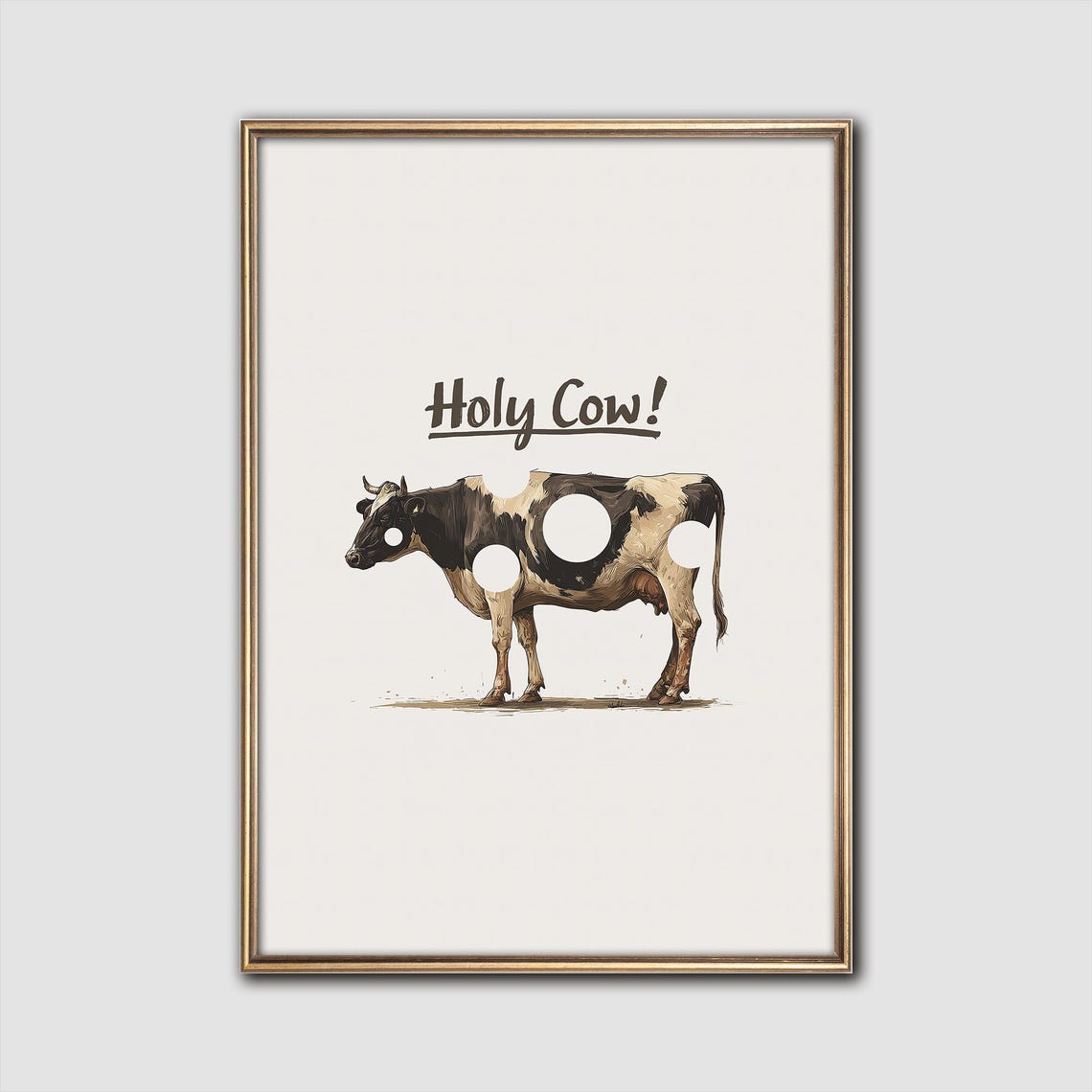Holy Cow Humorous Art Print