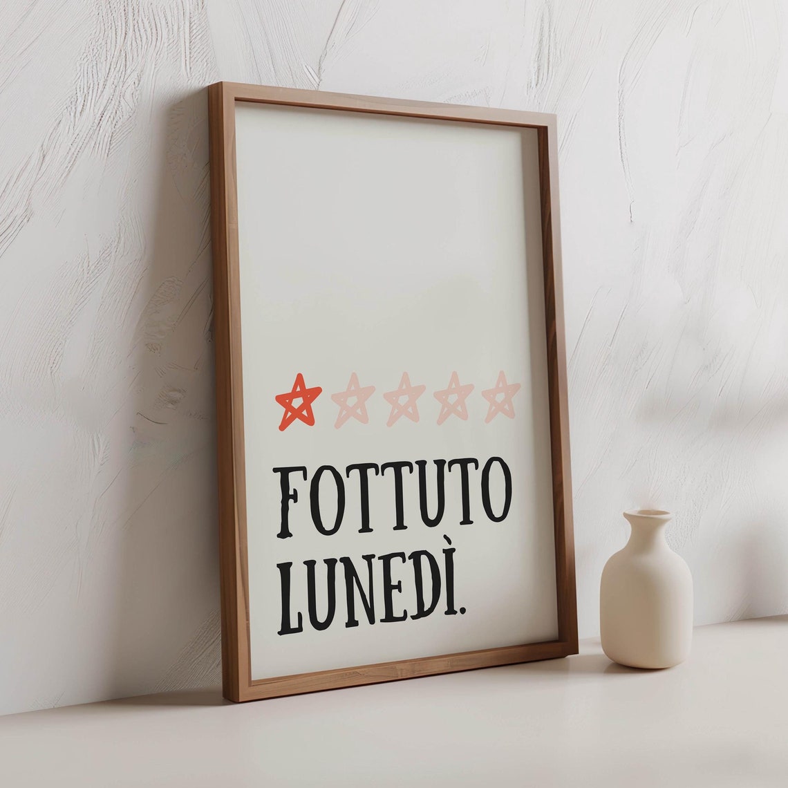 Fottuto Lunedi Quote Poster 1 Star Review Print Italian Wall Art Funny Italian Poster Italian Gift