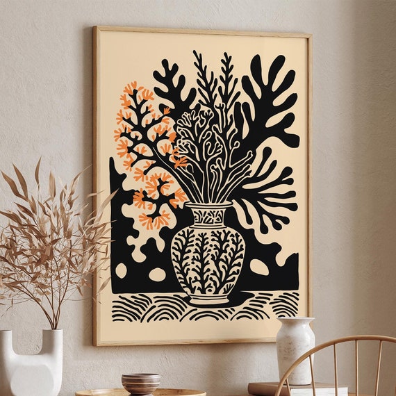 Coral Reefs Bouquet Poster Floral Wall Art Print Tropical Coastal Print Botanical Illustration Farmhouse Home Decor Kitchen Art Print