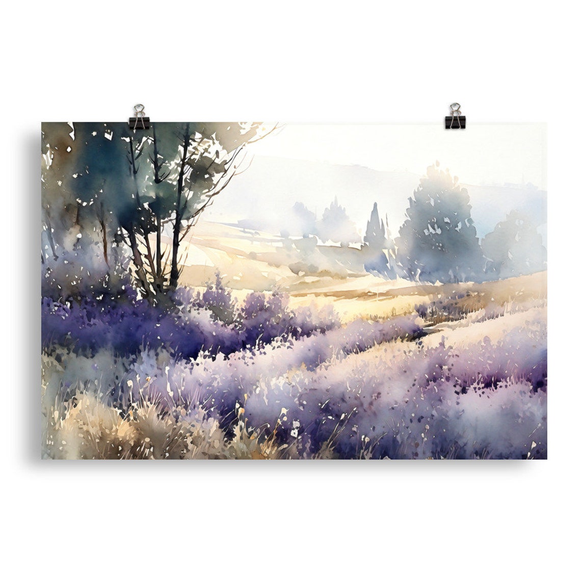 Lavender Field Print French Country Painting Sunrise In Provence France Artwork Provence Wall Art Lavender Wall Art Provence Poster - Image 5