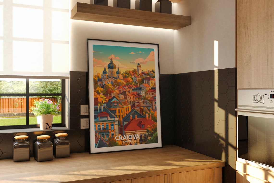 Craiova Travel Print Romania Craiova Travel Poster Romania Travel Poster Romania Cityscape Wall Art Unique City Decor - Image 2