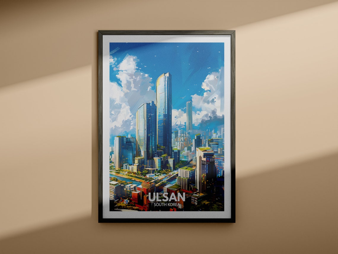 Ulsan Print South Korea Ulsan Travel Poster South Korea Travel Poster South Korea Cityscape Wall Art Unique City Decor - Image 3