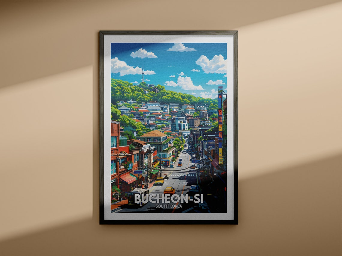 Bucheon Si Travel Print South Korea Bucheon Si Travel Poster South Korea Travel Poster South Korea Cityscape Wall Art City Decor - Image 3