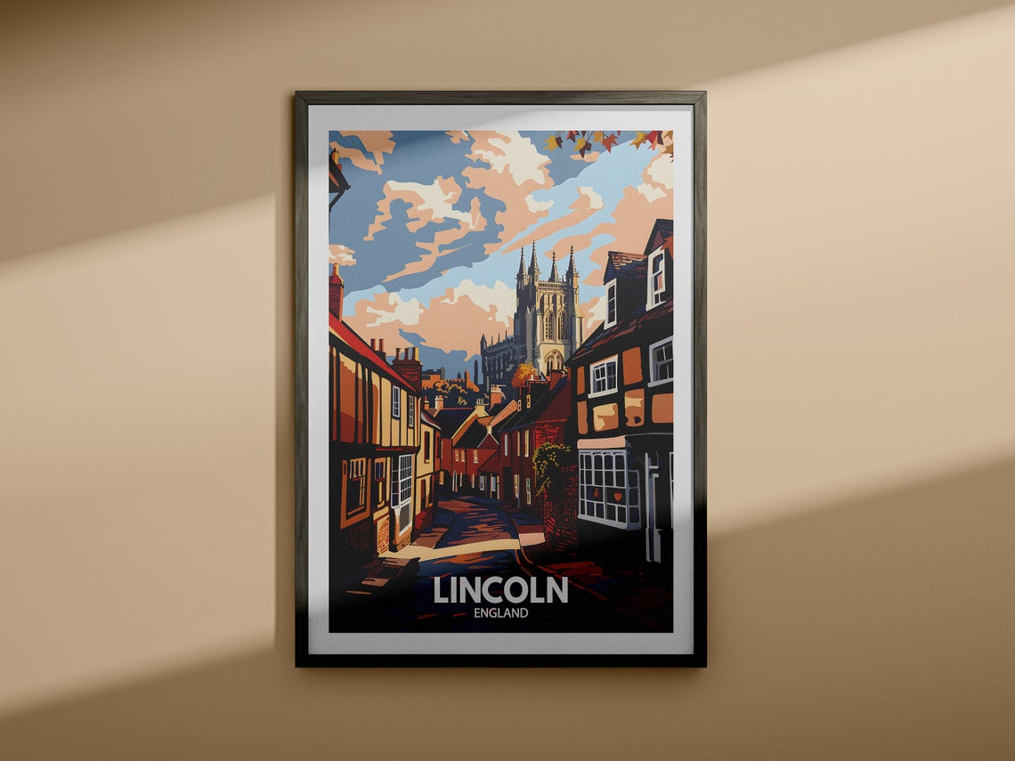 Lincoln Travel Print England Lincoln Art Poster England Travel Poster United Kingdom Wall Art English Art Decor - Image 3