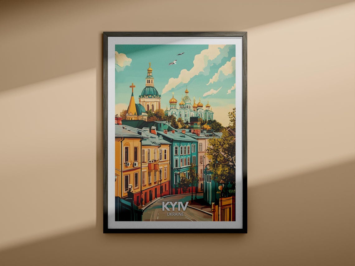Kyiv Art Print Ukraine Kyiv Travel Poster Ukraine Travel Poster Ukraine Cityscape Wall Art Unique City Art Decor - Image 3