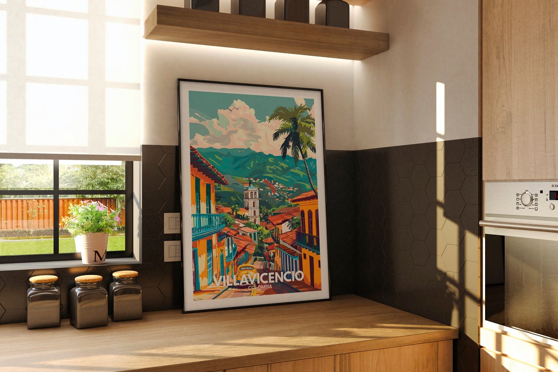Villavicencio Travel Print Colombia Villavicencio Travel Poster Colombia Travel Poster Colombia Cityscape Wall Art Unique City Decor - Image 2