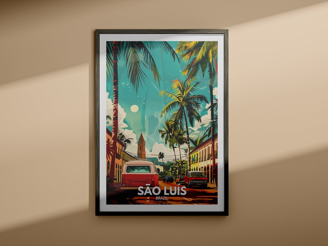 Sao Luis Travel Print Brazil Sao Luis Travel Poster Brazil Travel Poster Brazil Cityscape Wall Art Unique City Decor - Image 3