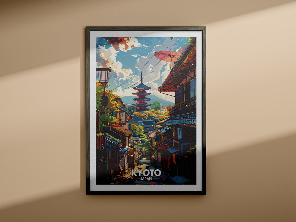 Kyoto Travel Print Japan Kyoto Travel Poster Japan Travel Poster Japan Cityscape Wall Art Unique City Decor - Image 3