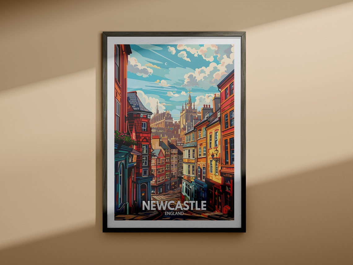 Newcastle Travel Print England Newcastle Art Poster England Travel Poster United Kingdom Wall Art English Art Decor - Image 3