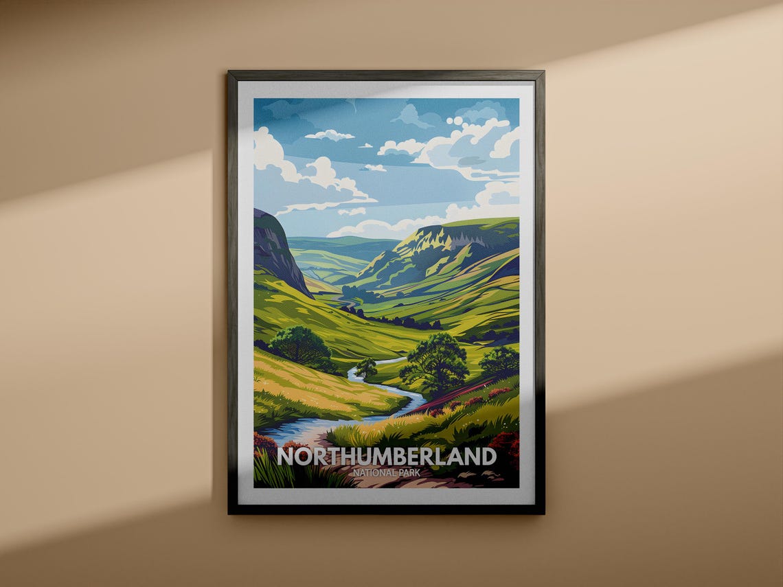 Northumberland National Park Print Northumberland Northumberland Travel Art Poster Northumberland Wall Art Decor - Image 3