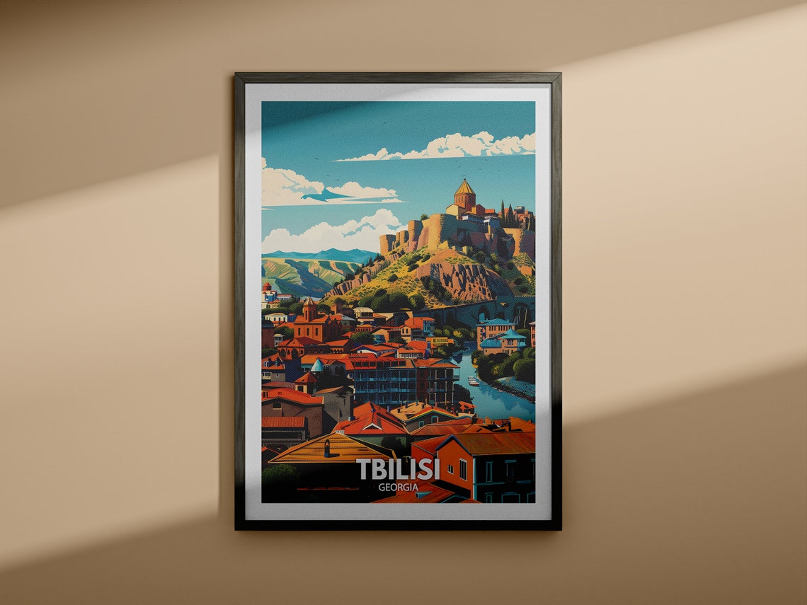 Tbilisi Print Georgia Tbilisi Travel Poster Georgia Travel Poster Georgia Cityscape Wall Art Unique City Decor - Image 3