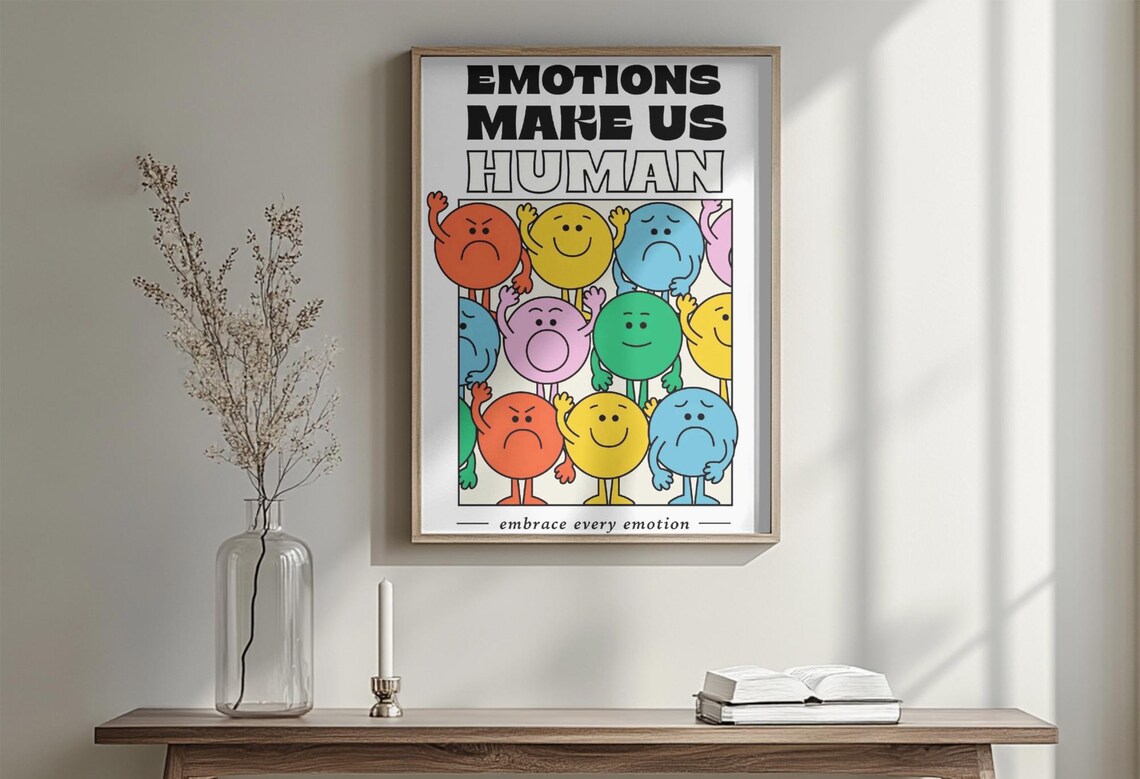 Emotions Make Us Humans, Retro Character Poster - Image 2
