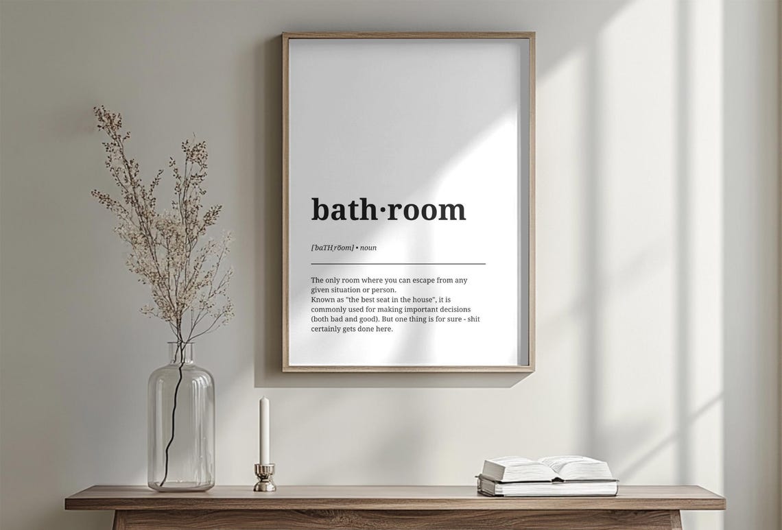 Bathroom Definition Print Funny Bathroom Art Bathroom Poster Bathroom Wall Decor Guest Bathroom - Image 3