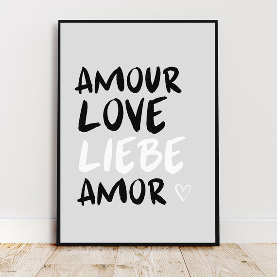 Colored Poster Amour Wall Art Positive Message Custom Posters Love Quote Home Decor