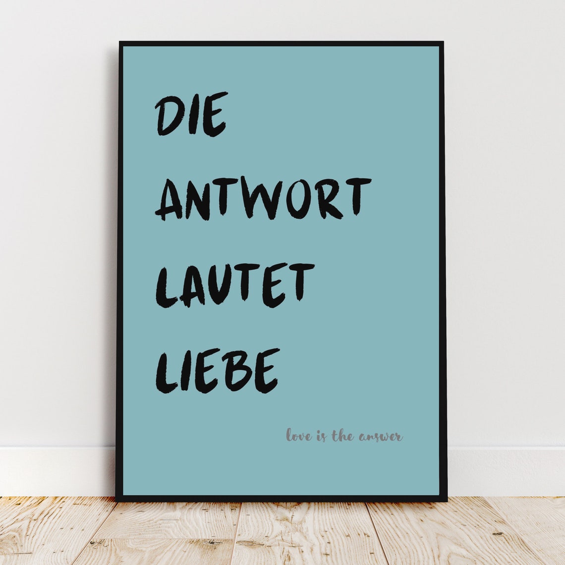 Colored Poster The Answer Is Love Wall Art Positive Message Custom Posters Love Quote Home Decor