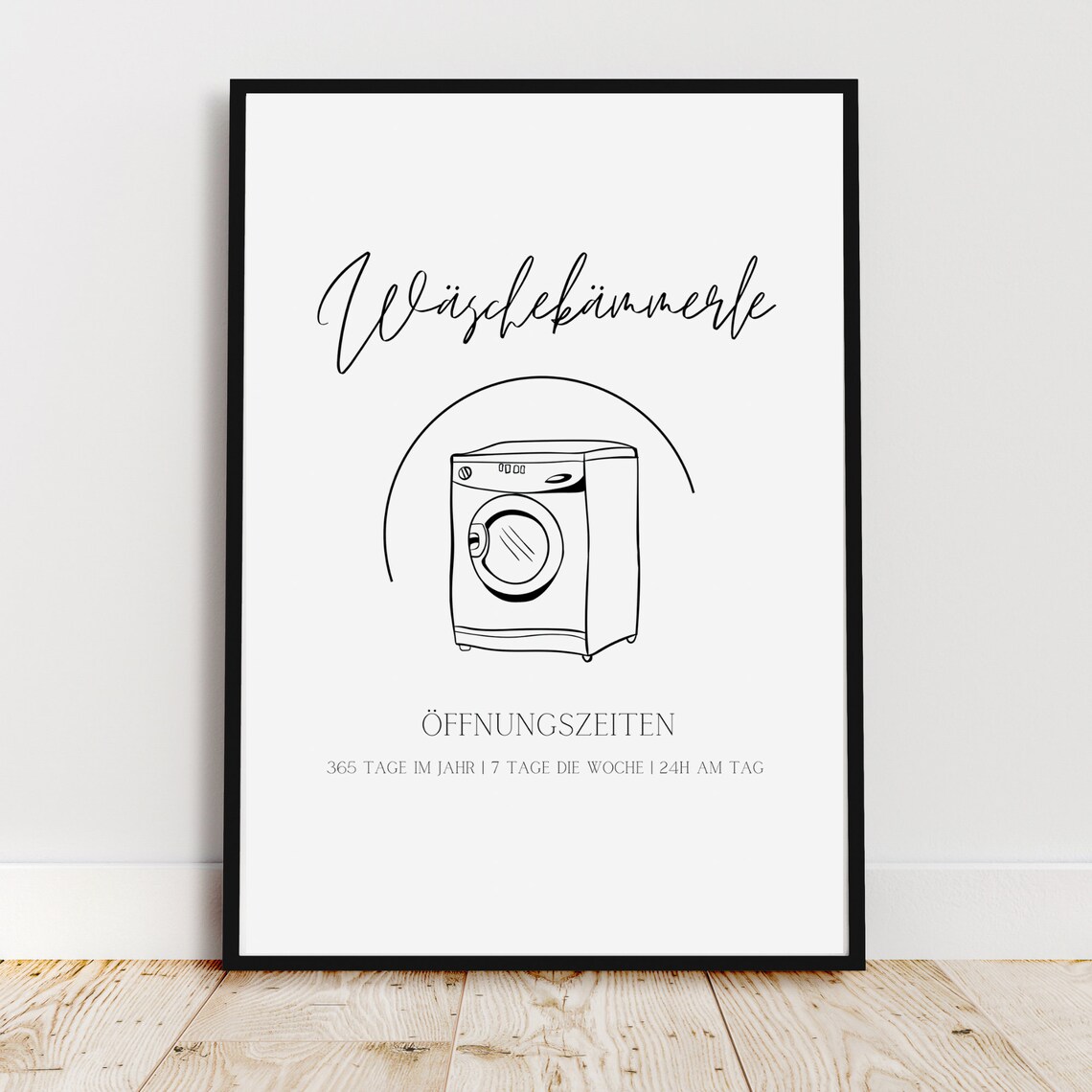 Laundry Room Wash Black Typography Art Print