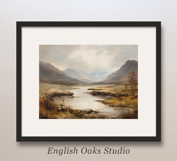 Moody Summer Landscape Oil Painting Summer Cloudy Day Near A River Wall Art 03