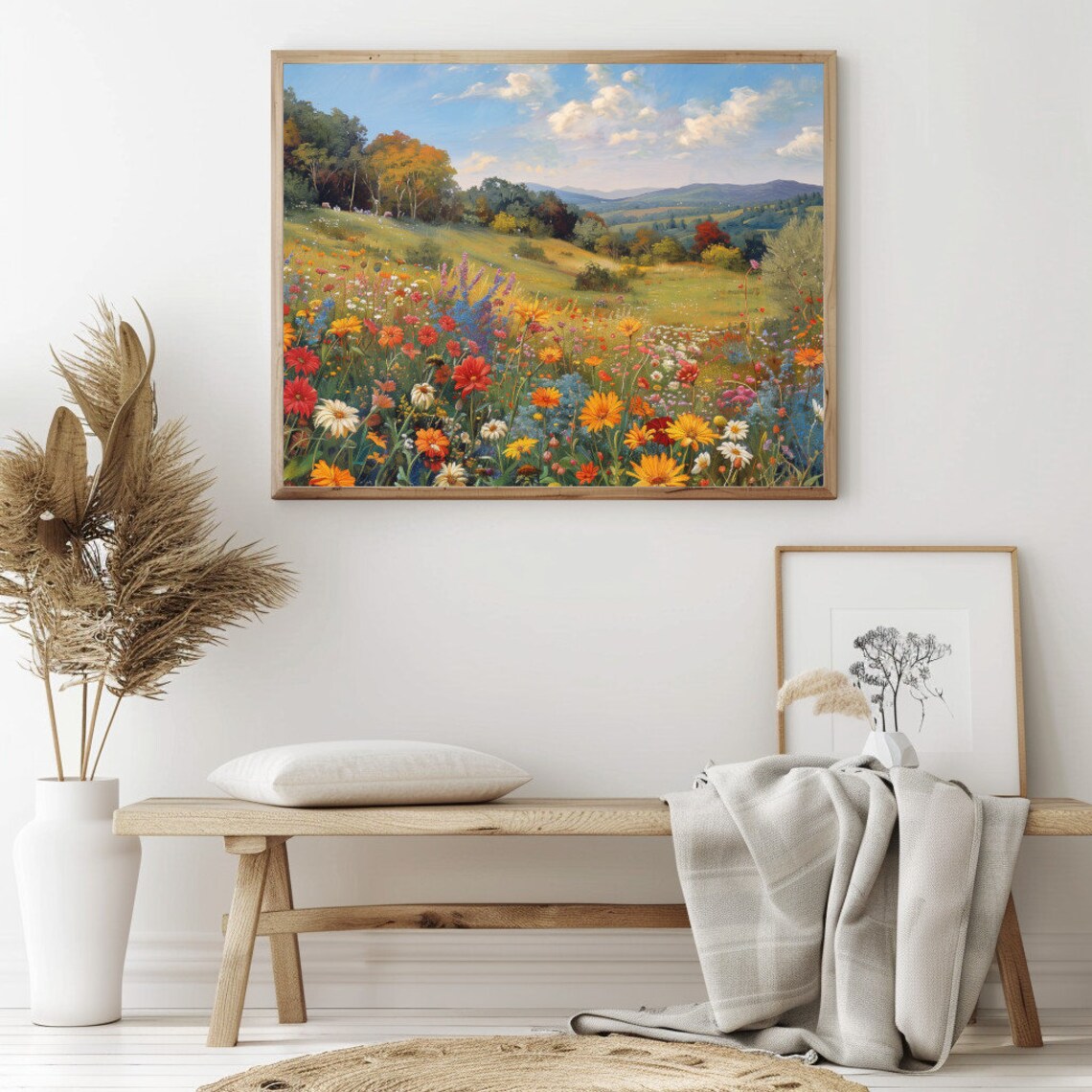 Wildflower Meadow Painting Colorful Spring Flowers Field Poster - Image 2